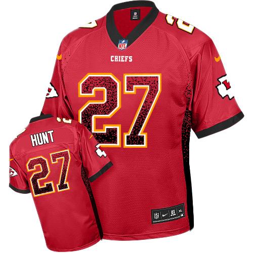 Nike Chiefs #27 Kareem Hunt Red Team Color Men's Stitched NFL Elite Drift Fashion Jersey